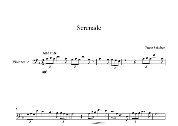 Serenade - Franz Schubert (Cello) (arr. Digital Book Music)