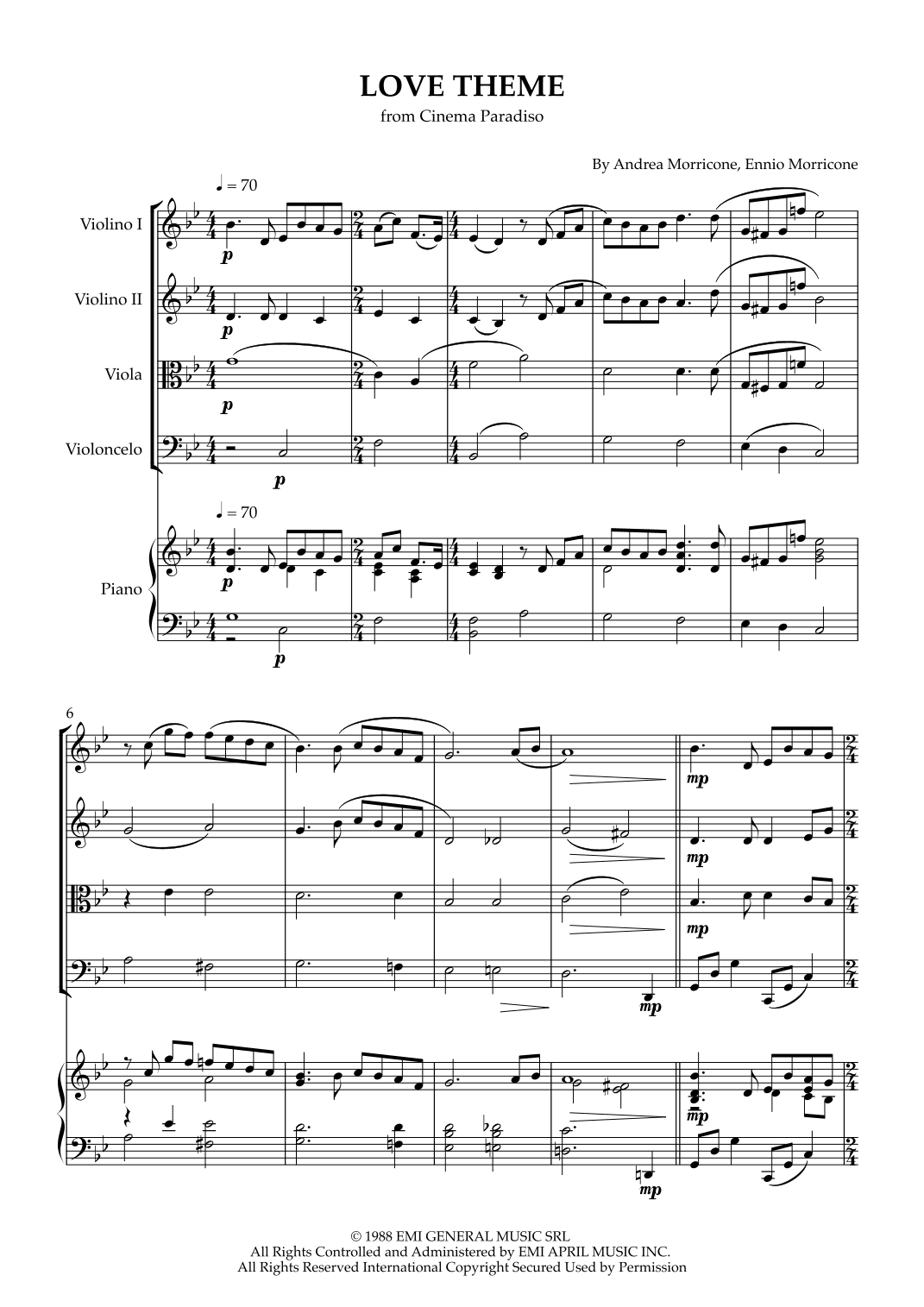 Love Theme (tema D'amore) (arr. Karen Gueiros)