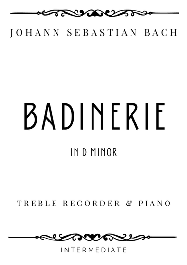 J.S. Bach - Badinerie (from orchestral suite) in D Minor - Intermediate (arr. Piacere Music Sheets)