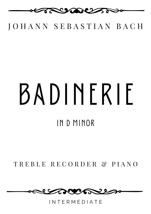 J.S. Bach - Badinerie (from orchestral suite) in D Minor - Intermediate (arr. Piacere Music Sheets)