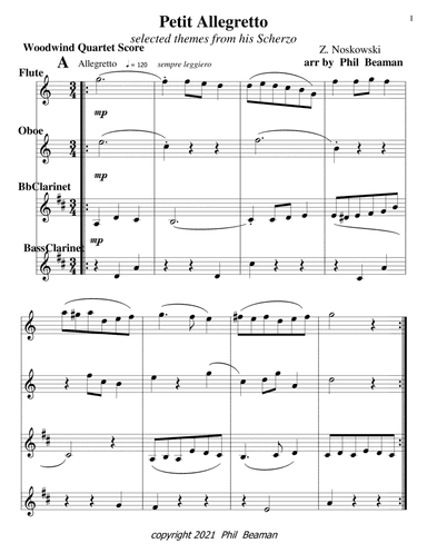 Petit Allegretto-Noskowski-Woodwind Quartet 1-flute, oboe, clarinet (arr. Phil Beaman)