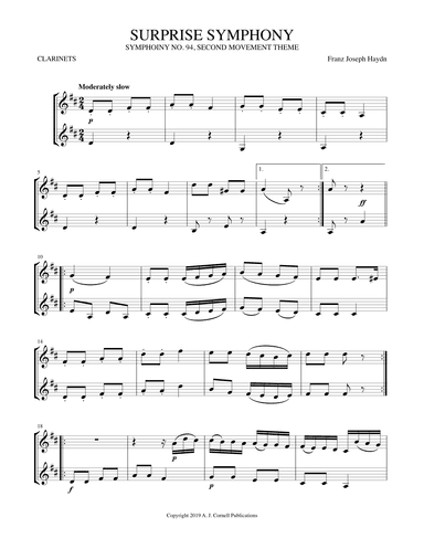 Surprise Symphony (Symphony No. 94, Second Movement Theme) (arr. Mark Phillips)