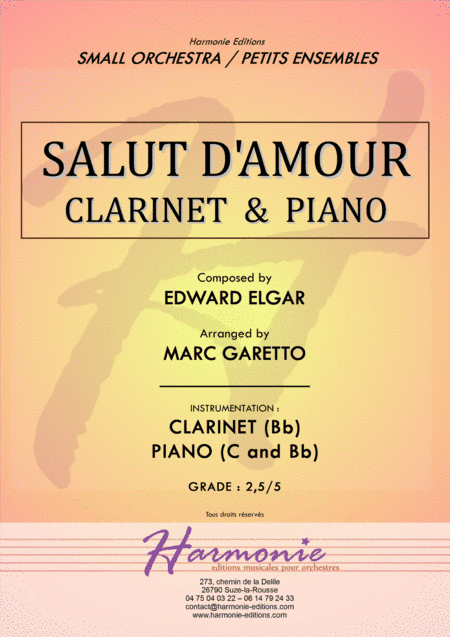 Salut d'Amour - LiebesGruss - EDWARD ELGAR - CLARINET and PIANO - Arrangement by Marc GARETTO (arr. Marc GARETTO)