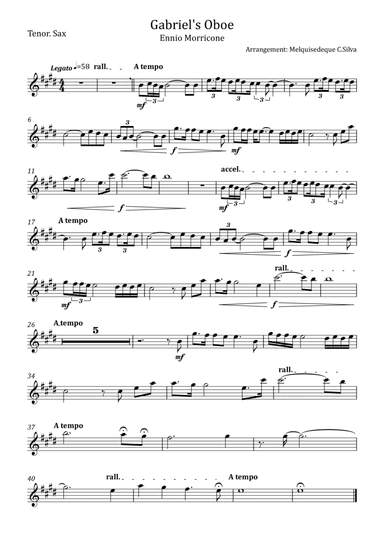Gabriel's Oboe (arr. Melquisedeque C.Silva)