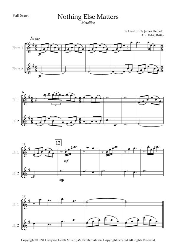 Nothing Else Matters (arr. Fabio Britto)