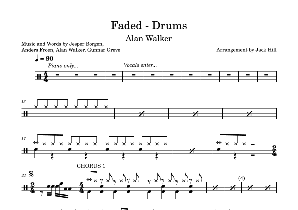 Faded (arr. Jack Hill)