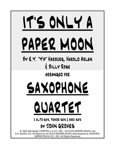 It's Only A Paper Moon (arr. John Groves)