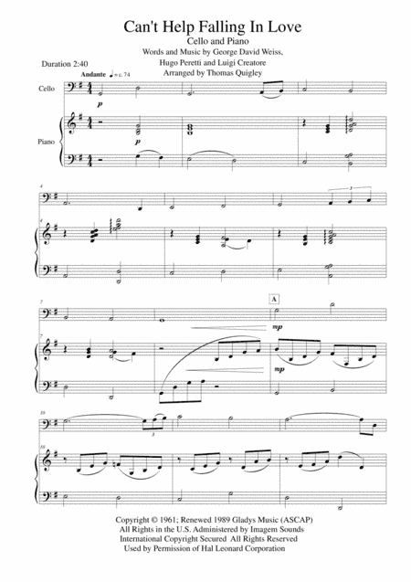Can't Help Falling In Love (arr. Thomas Quigley)