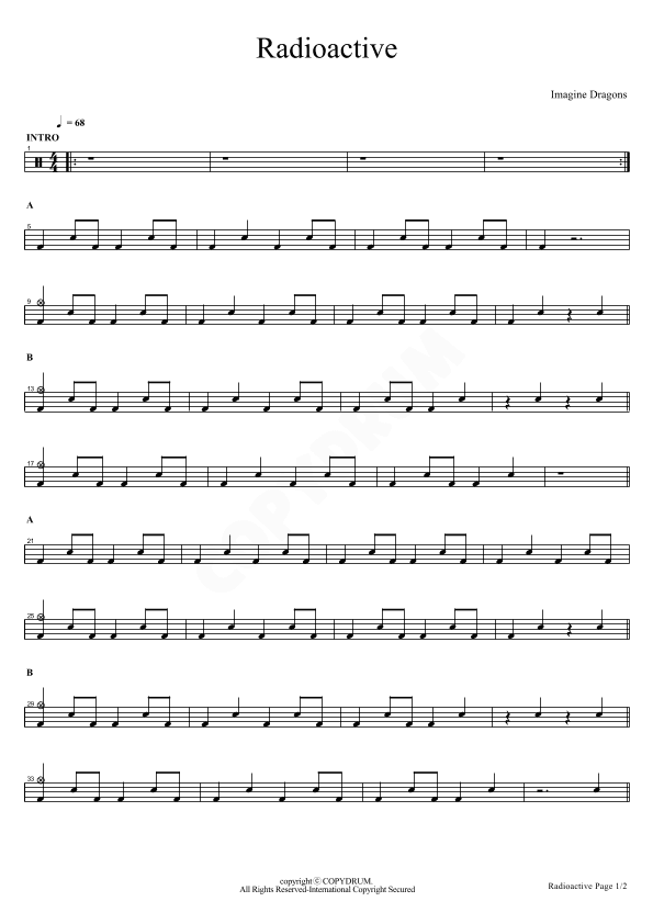 Radioactive (arr. COPYDRUM)