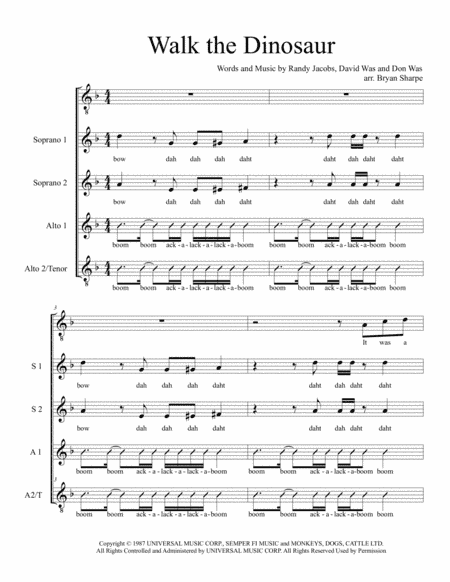 Walk The Dinosaur (arr. Bryan Sharpe)