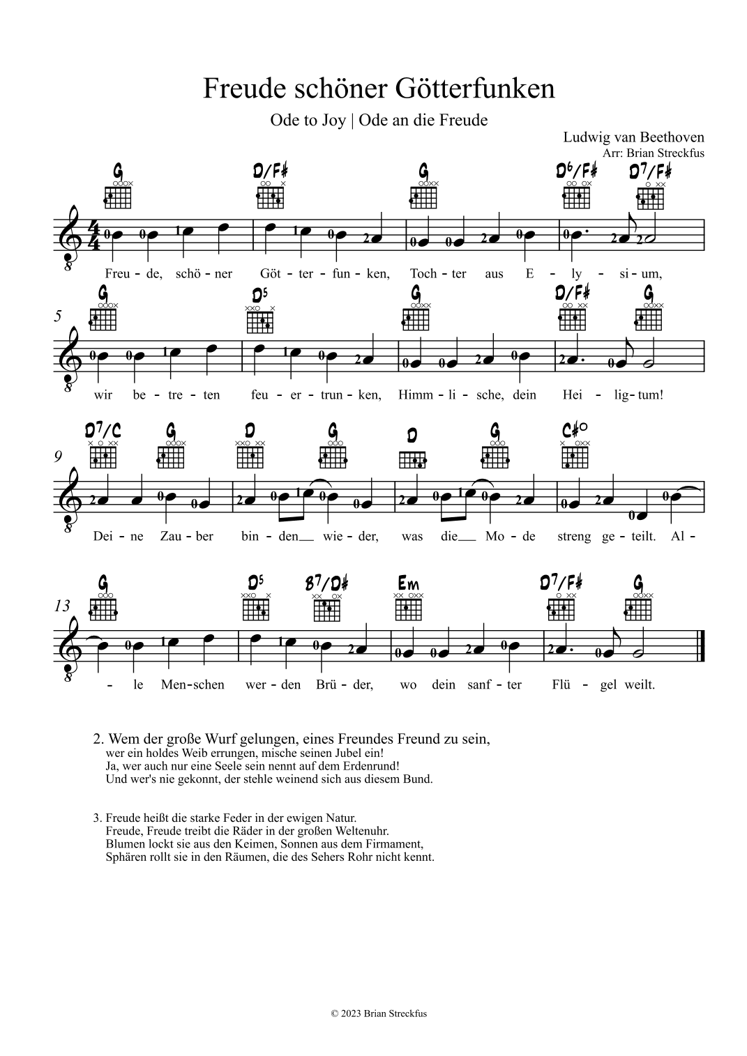 Ode to Joy (Freude schöner Götterfunken) (arr. Brian Streckfus)