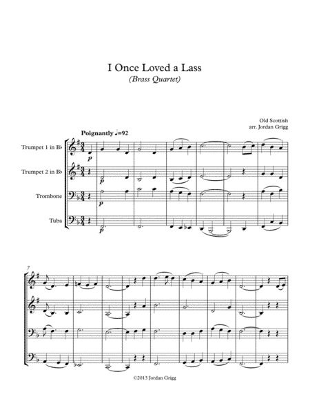 I Once Loved a Lass (Brass Quartet) (arr. Jordan Grigg)