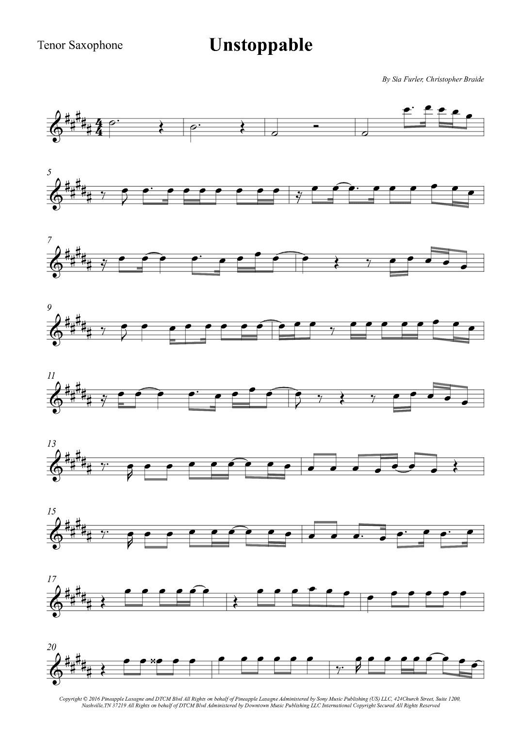 Unstoppable (arr. Wesley S. SIlva)