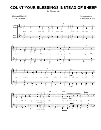 Count Your Blessings Instead Of Sheep (arr. Adam Bock)