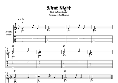 Silent Night - Fingerstyle for Acoustic Guitar (Very Easy - Traditional Christmas) (arr. Yuri Noronha)
