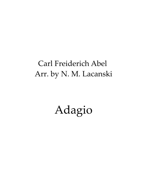 Adagio (arr. Nick M Lacanski)