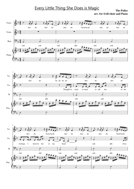 Every Little Thing She Does Is Magic (arr. Tom Potten)