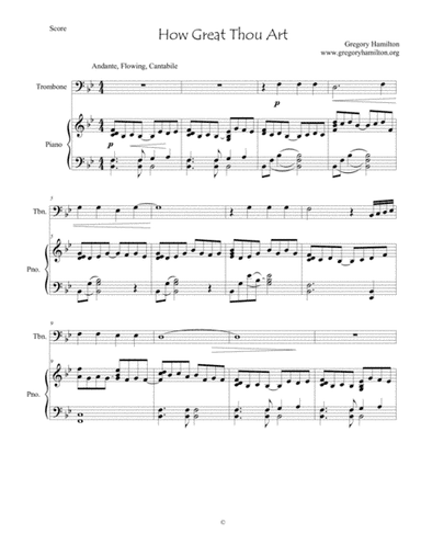 How Great Thou Art - for Trombone and Piano (arr. Dr. Gregory Hamilton)