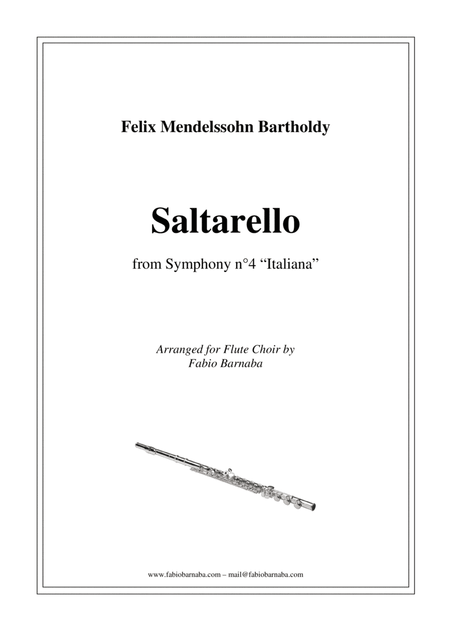 Saltarello - from Mendelssohn's Symphony n°4 "Italiana" - for Flute Choir (arr. Fabio Barnaba)