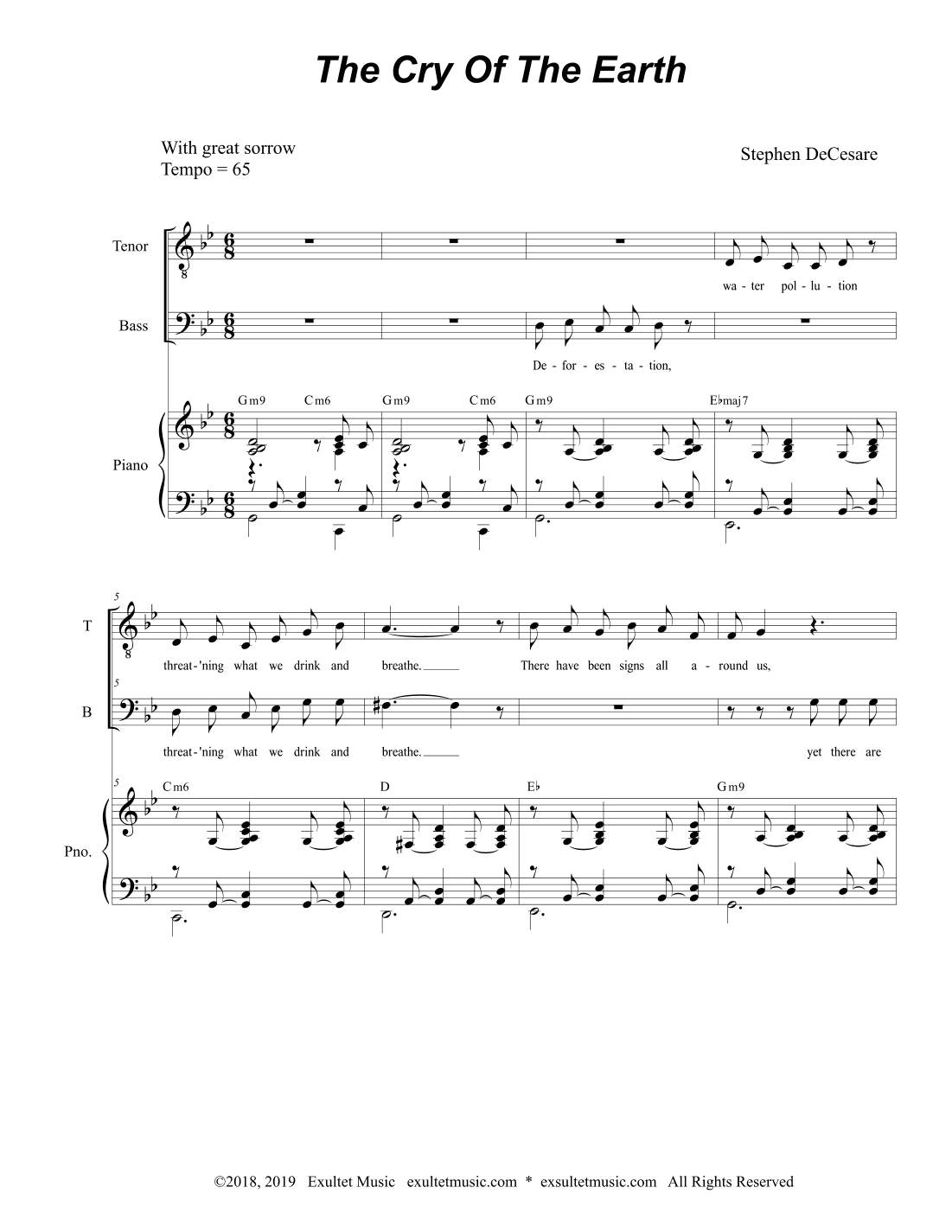 The Cry Of The Earth (2-part choir - (TB)