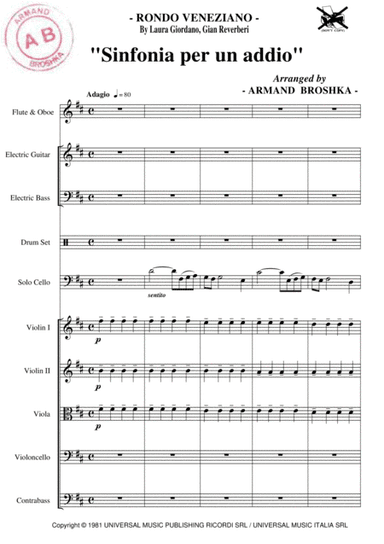 Sinfonia Per Un Addio (arr. Armand Broshka)