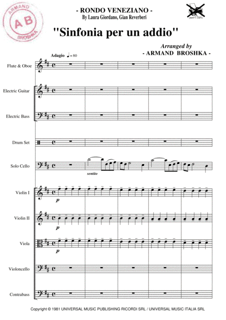 Sinfonia Per Un Addio (arr. Armand Broshka)