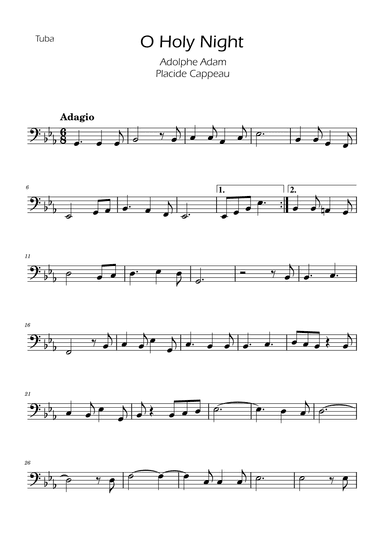 O Holy Night - Tuba Solo w/ Piano (arr. Ygor Nunes)