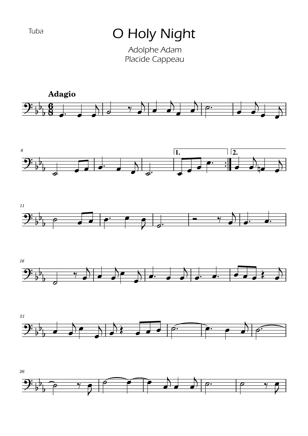 O Holy Night - Tuba Solo w/ Piano (arr. Ygor Nunes)