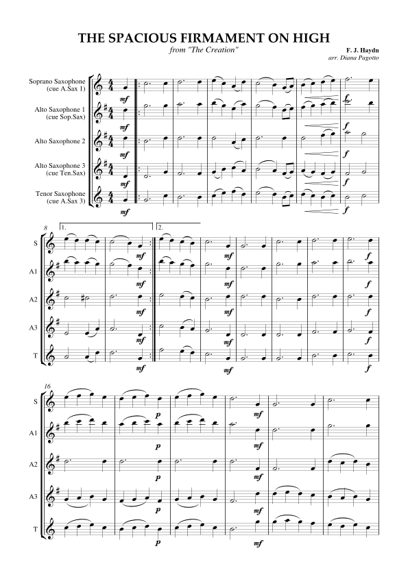 The Spacious Firmament On High (arr. Diana Pagotto)