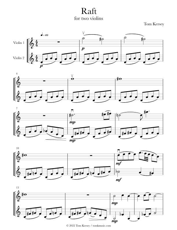 Raft - for two violins