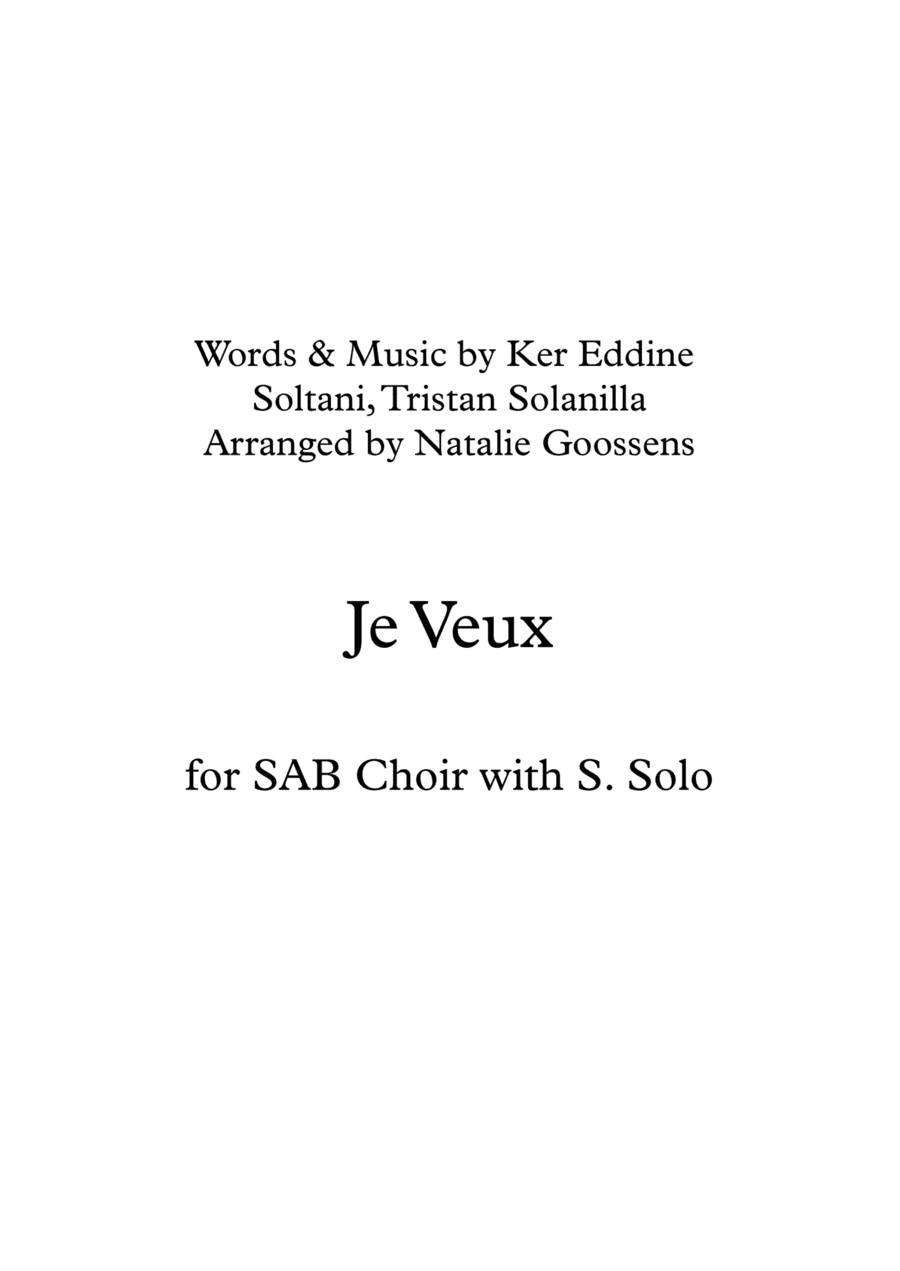 Je Veux (arr. Natalie Goossens)