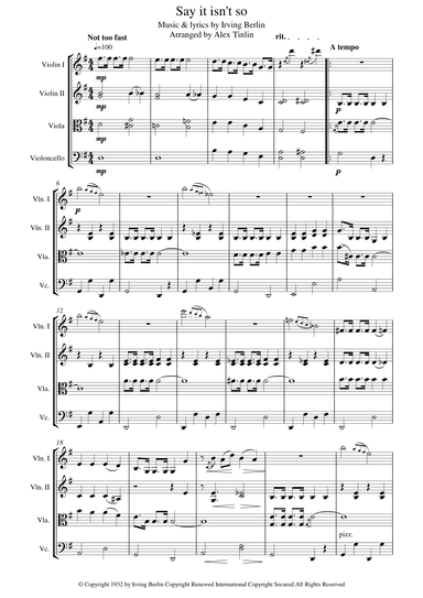 Say It Isn't So (arr. Alex Tinlin)