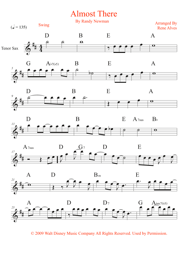 Almost There (arr. Rene Alves)