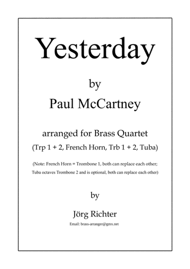 Yesterday (arr. Jörg Richter)