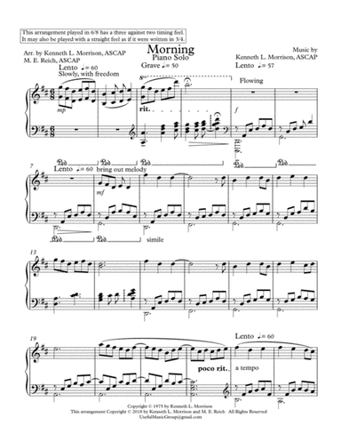 Morning - A Piano Solo