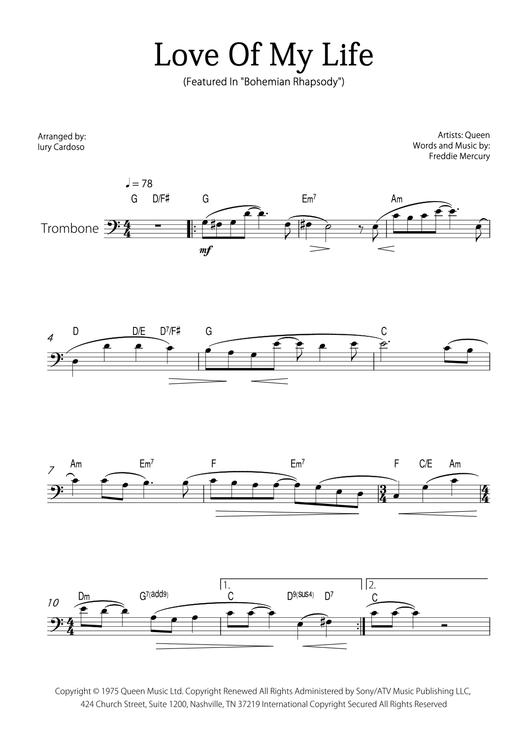 Love Of My Life (arr. Iury Cardoso)
