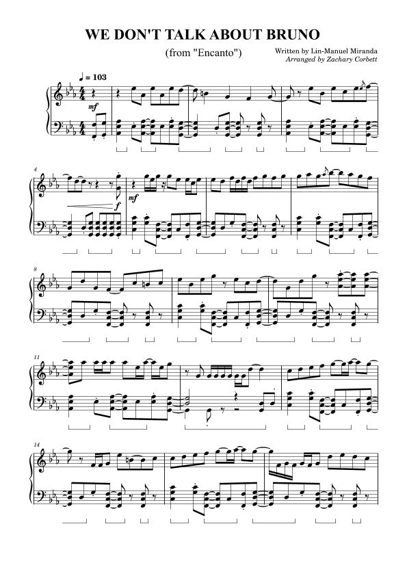 We Don't Talk About Bruno (arr. Zachary Corbett)