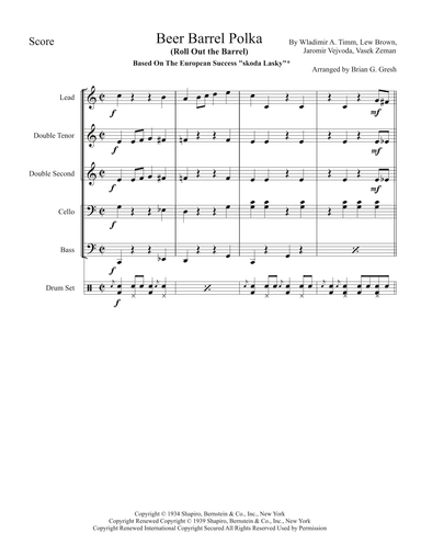 Beer Barrel Polka (roll Out The Barrel) (arr. Brian G Gresh)