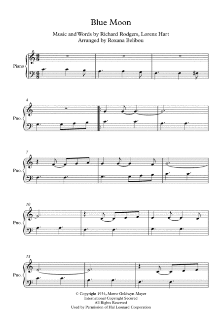Blue Moon (arr. Roxana Belibou)