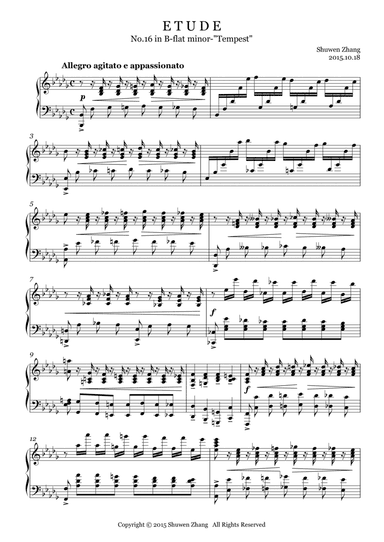 Etude No.16 in B-flat minor "Tempest"