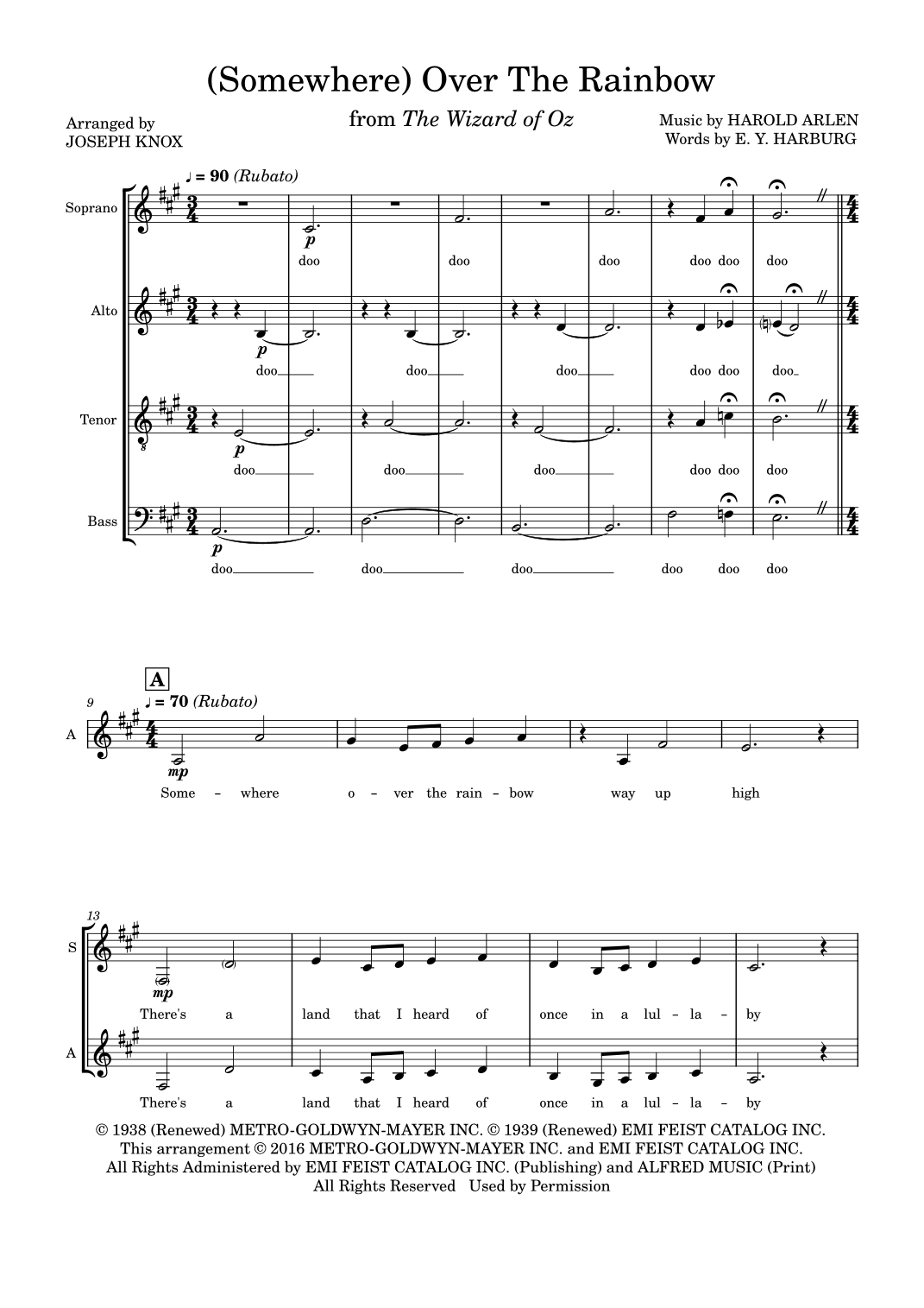 Over The Rainbow (arr. Joseph Knox)