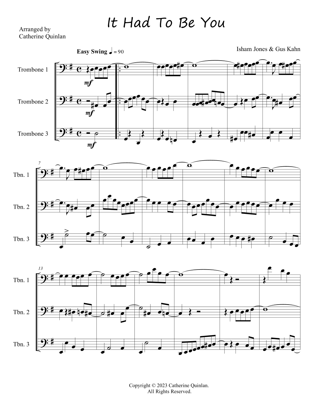 It Had To Be You (arr. Catherine Quinlan)
