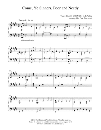 Come, Ye Sinners, Poor and Needy (arr. Paul Thurmond)