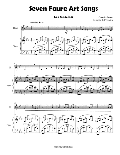Seven Faure Art Songs (arr. Kenneth D. Friedrich)