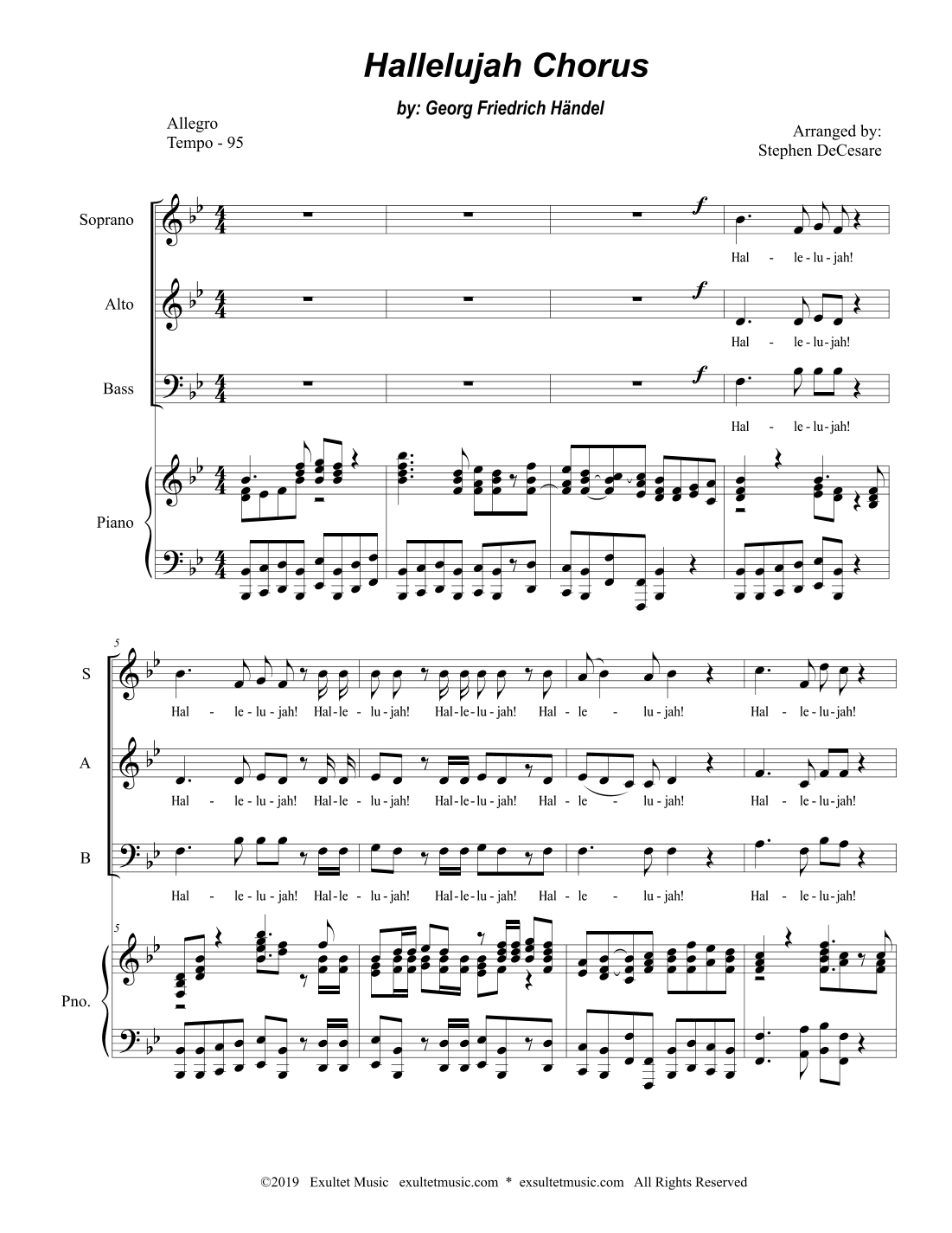 Hallelujah Chorus (SAB) (Accessible Key version) (arr. Stephen DeCesare)