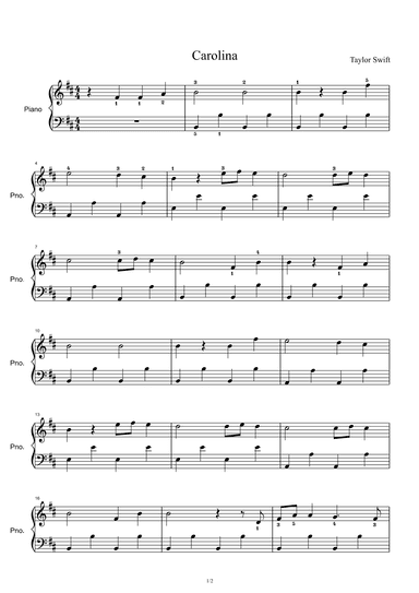 Carolina (arr. Taylor Swift)