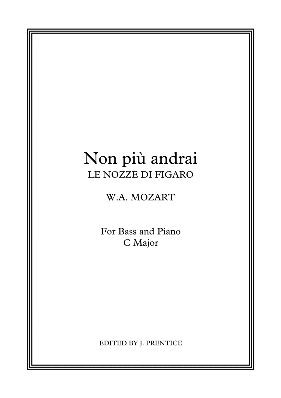 Non più andrai - Le nozze di Figaro (C Major) (arr. Jonathan Prentice)