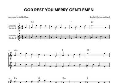 God Rest You Merry Gentlemen - Acoustic Guitar Duet (arr. Valdir Maia)