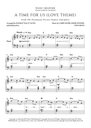 A Time For Us (love Theme) (arr. Danilo "Daca" Alves)