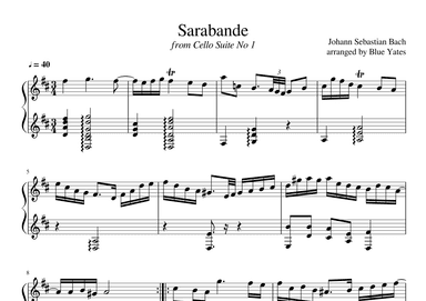 Sarabande from Cello Suite No. 1 (Johann Sebastian Bach) (arr. Blue Yates)